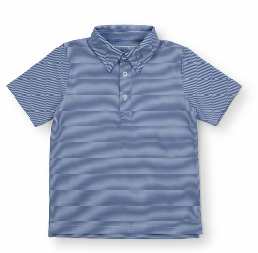 Will Performance Polo - Blue and White Stripes