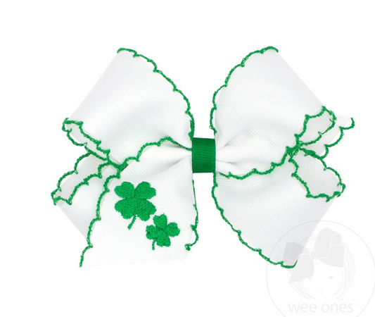 Shamrock Embroidered Moonstitch Bow