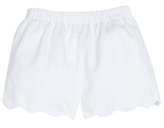 Scallop Short - White Twill