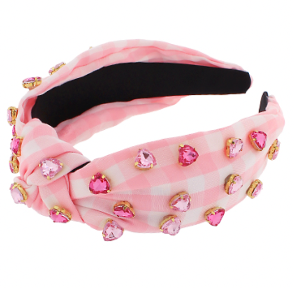 Checkered Heart Headband