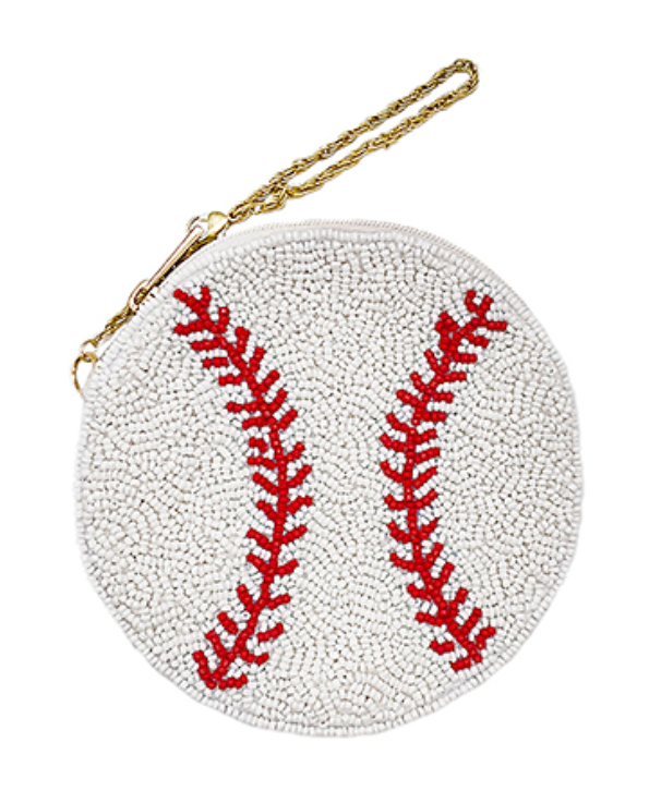 Baseball Beaded Coin Purse