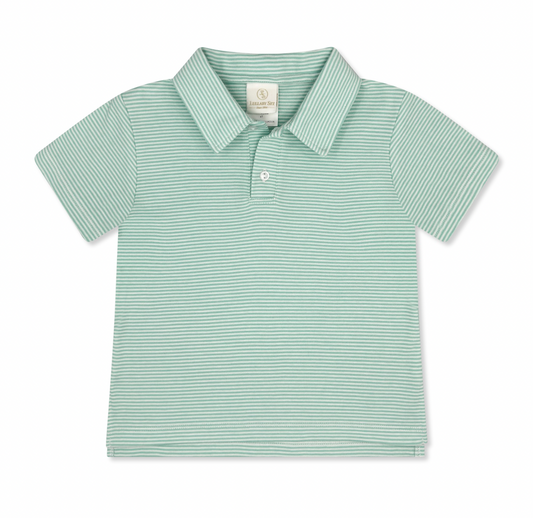 Parker Polo - Memphis Aqua Ministripe