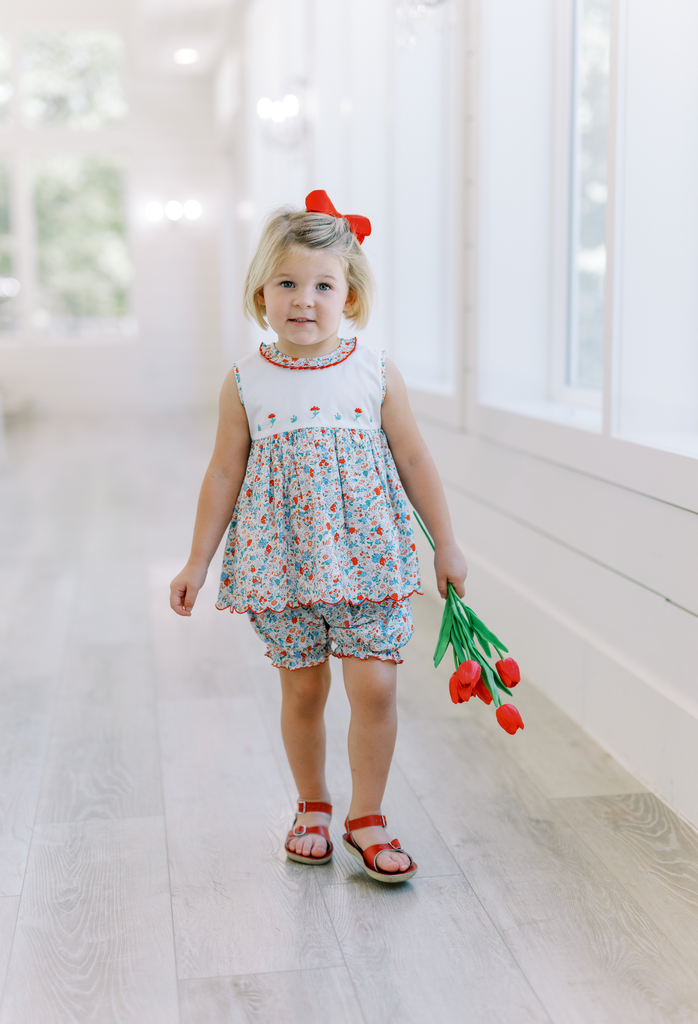 Rosie Red Floral Bloomer Set