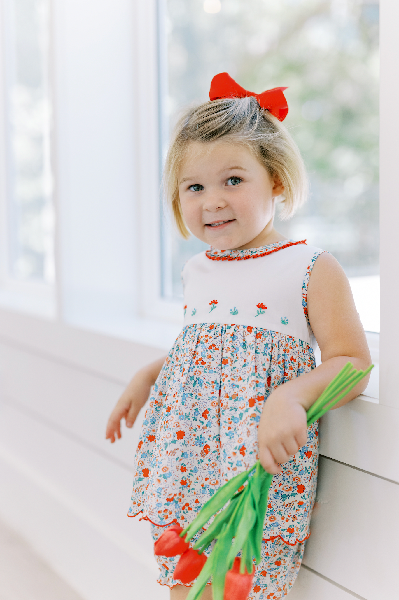 Rosie Red Floral Bloomer Set