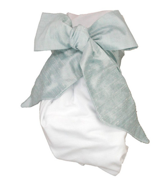 Silk Bow Swaddle- Sea Blue