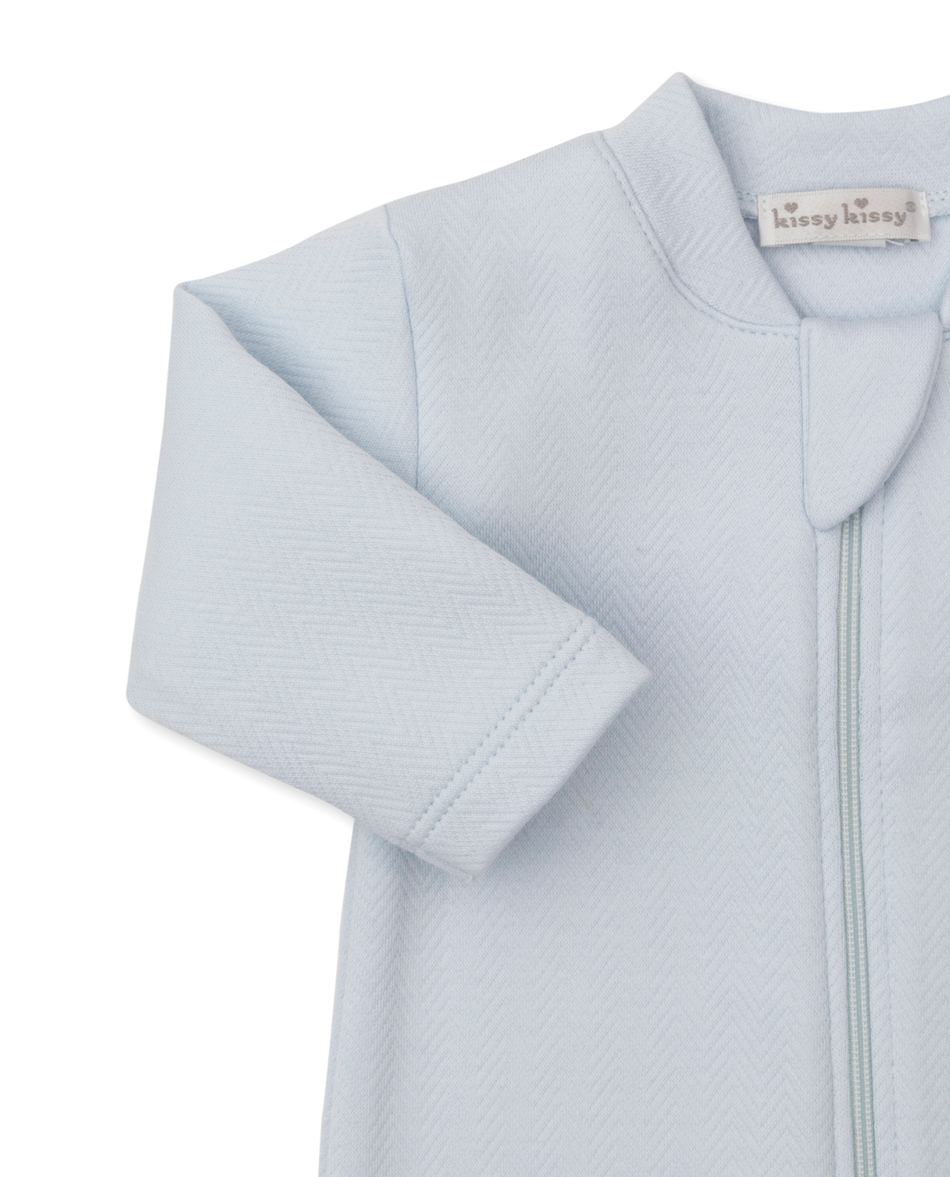 Jacquard Blue Footie with Zipper