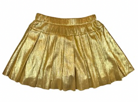 Shimmer Pleated Skort - Gold