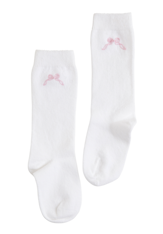 Knee High Socks- Pink Bow