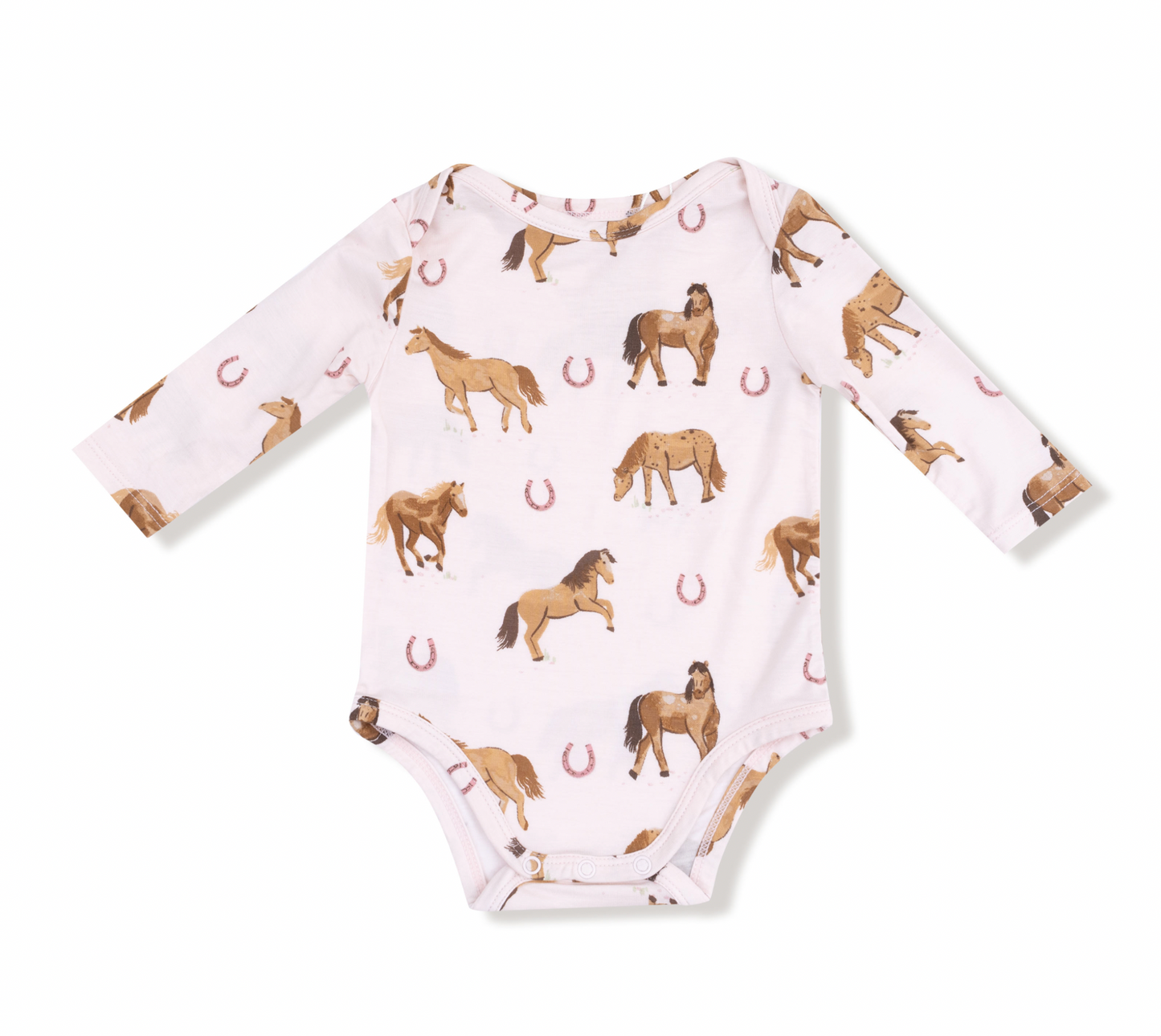 Horses - Pink - Lap Shoulder Bodysuit