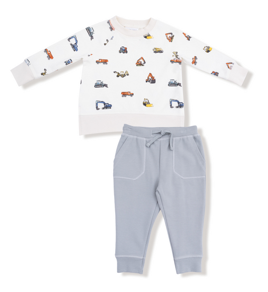 Construction Vehicles - French TerrySweatshirt And Jogger Set