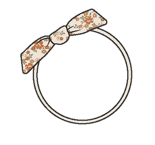 Bow With Nylon Headband - Prairie Calico