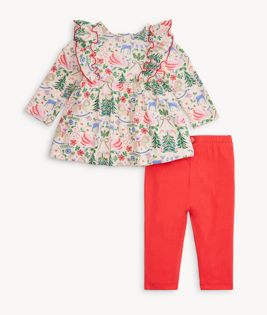 Sugar Plum Dreams Dress W/ Ruffle Leggings