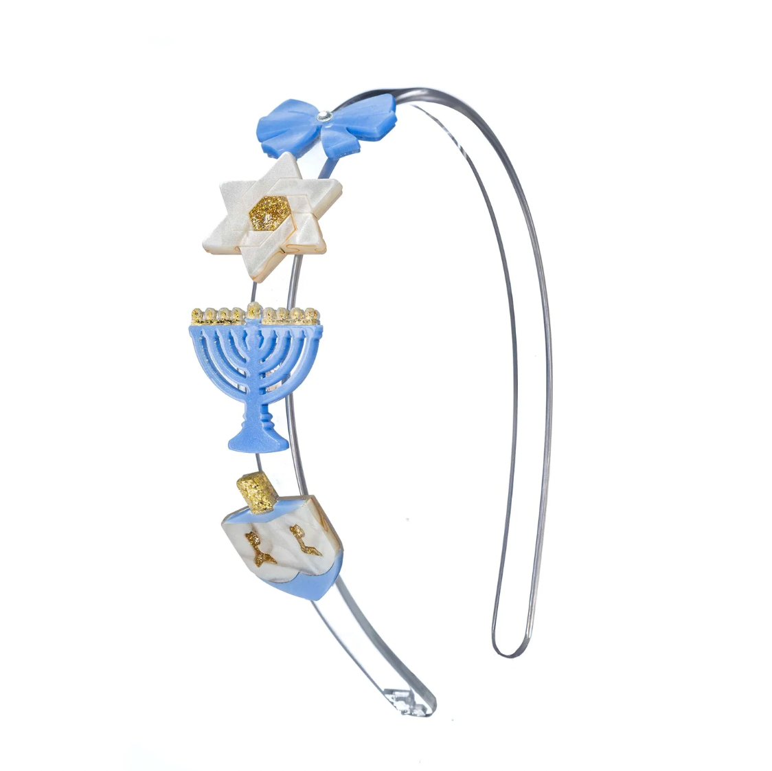 Star Menorah Dreidel Blue Headband