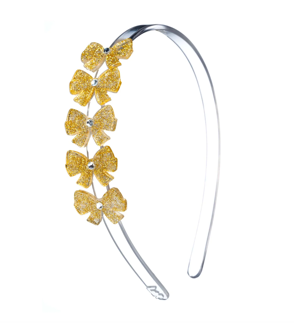 Bows Glitter Gold Headband