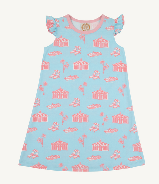 Angel Sleeve Polly Play Dress - Parrot Cay Canopy/Sandpearl Pink