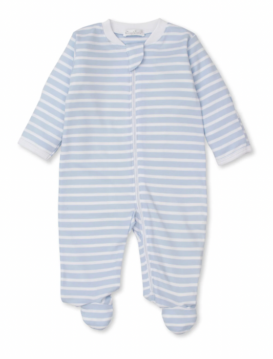 Team Stripes Light Blue Zip Footie