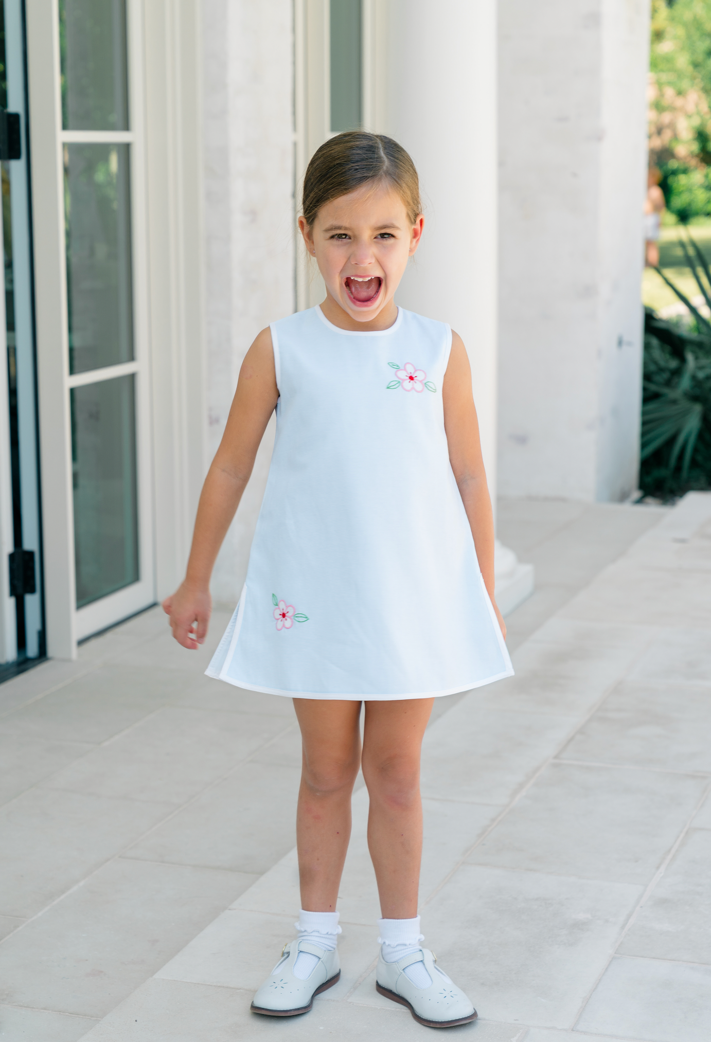 Sybil Blue Sleeveless Girl Dress