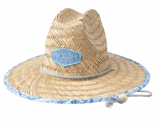 Kids Straw Lifeguard Hat - Oyster Print
