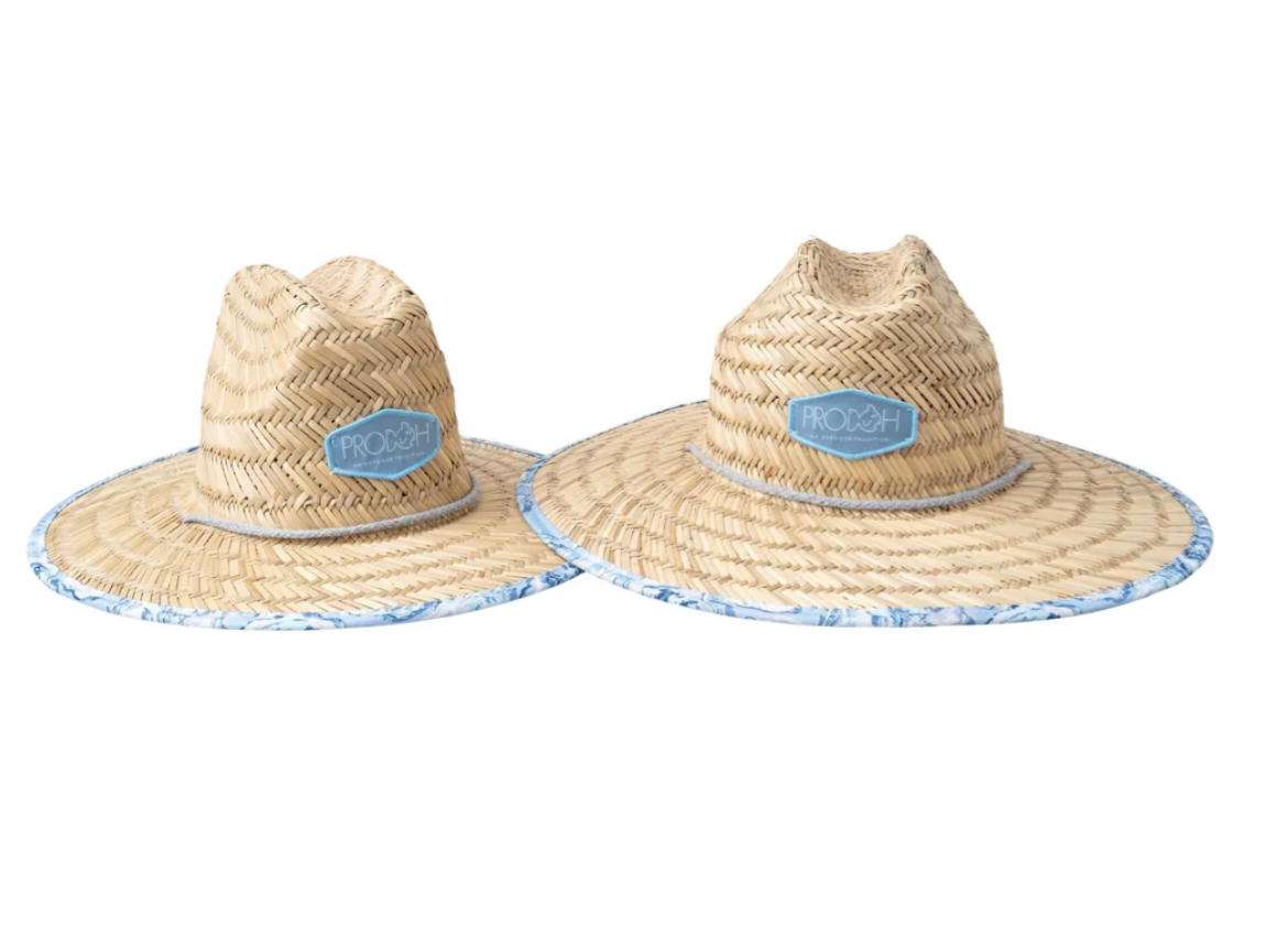 Kids Straw Lifeguard Hat - Oyster Print
