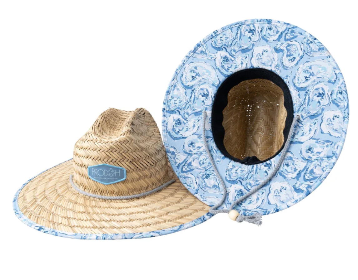 Kids Straw Lifeguard Hat - Oyster Print