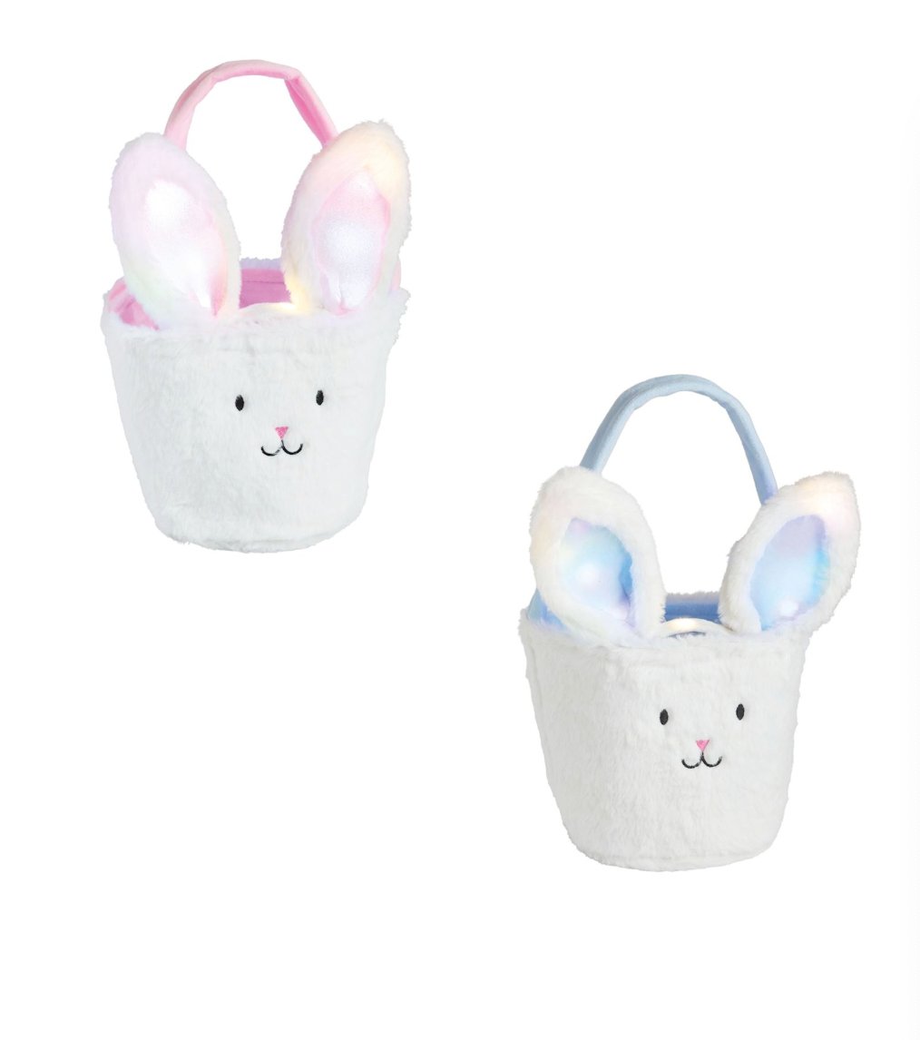 Easter Basket With Light-Up Headband Set