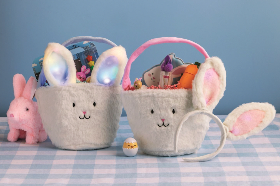 Easter Basket With Light-Up Headband Set