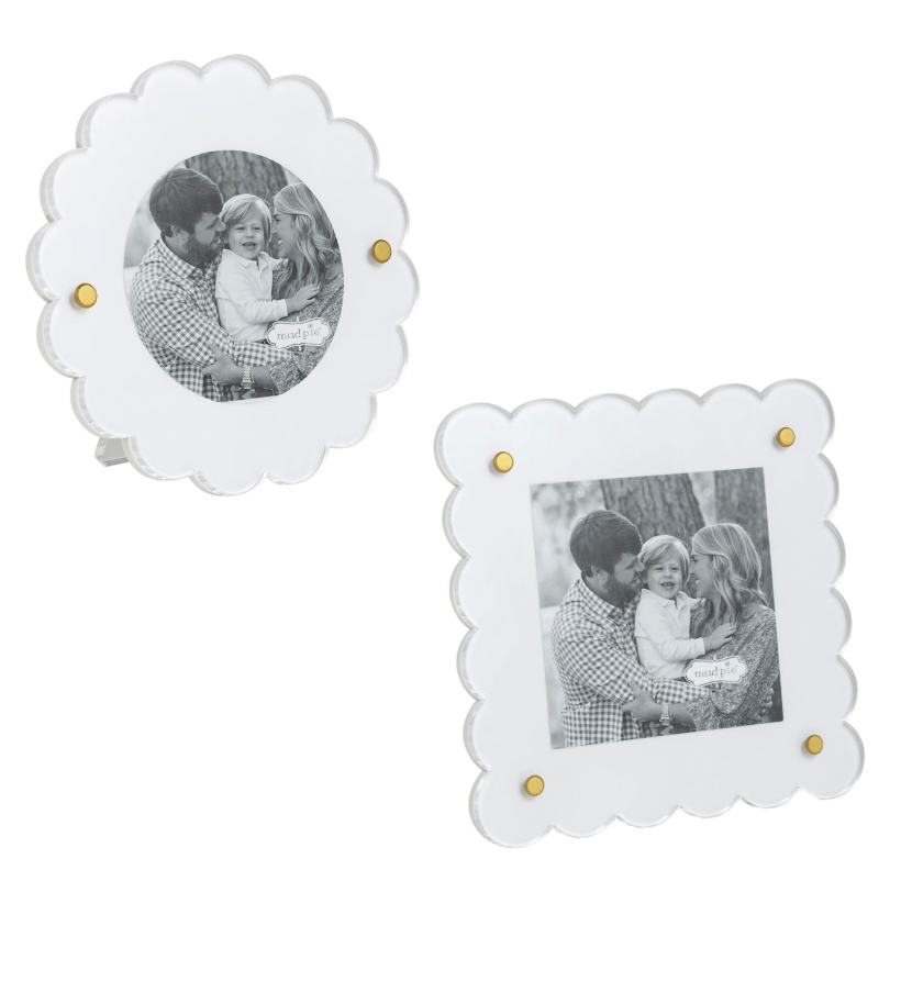 Mini White Scallop Acrylic Frames