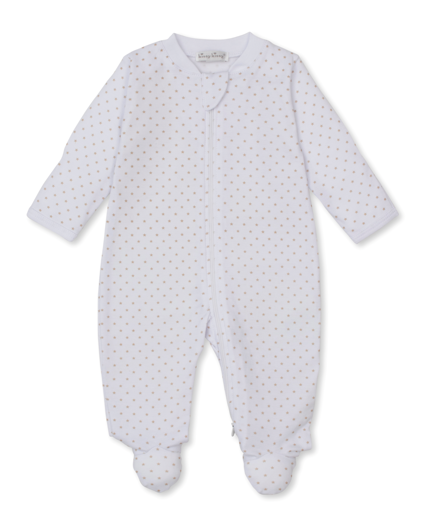 Tan Star Footie with Zipper