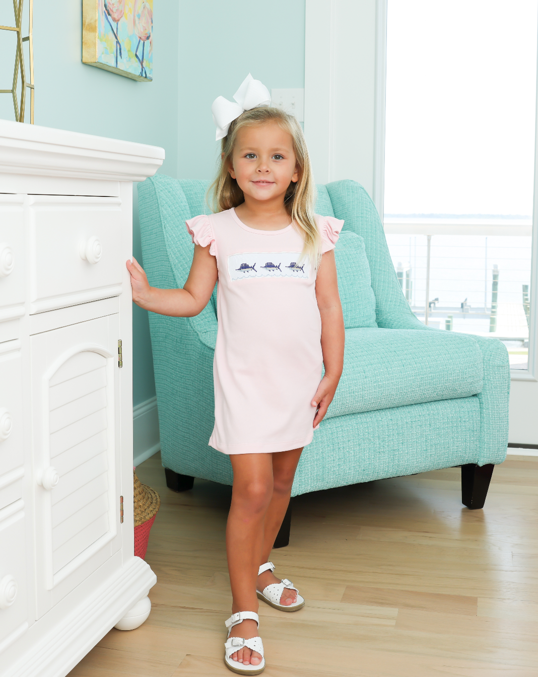 *PRE-ORDER* Smocked Dress - Sailfish Trio