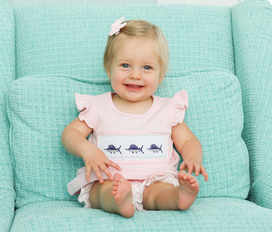 *PRE-ORDER* Girl Smocked Short Set - Sailfish Trio