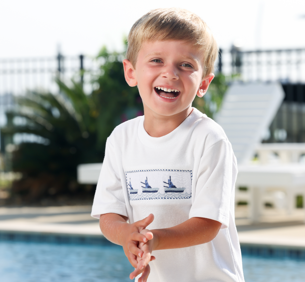 *PRE-ORDER* Smocked Boy Short Set - Boat Trio