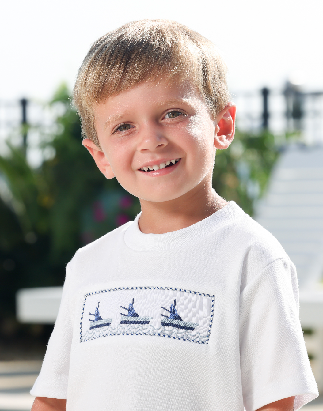 *PRE-ORDER* Smocked Boy Short Set - Boat Trio