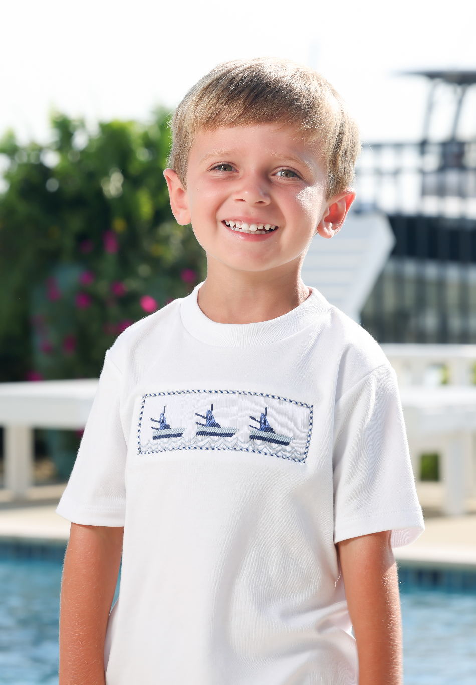 *PRE-ORDER* Smocked Boy Short Set - Boat Trio