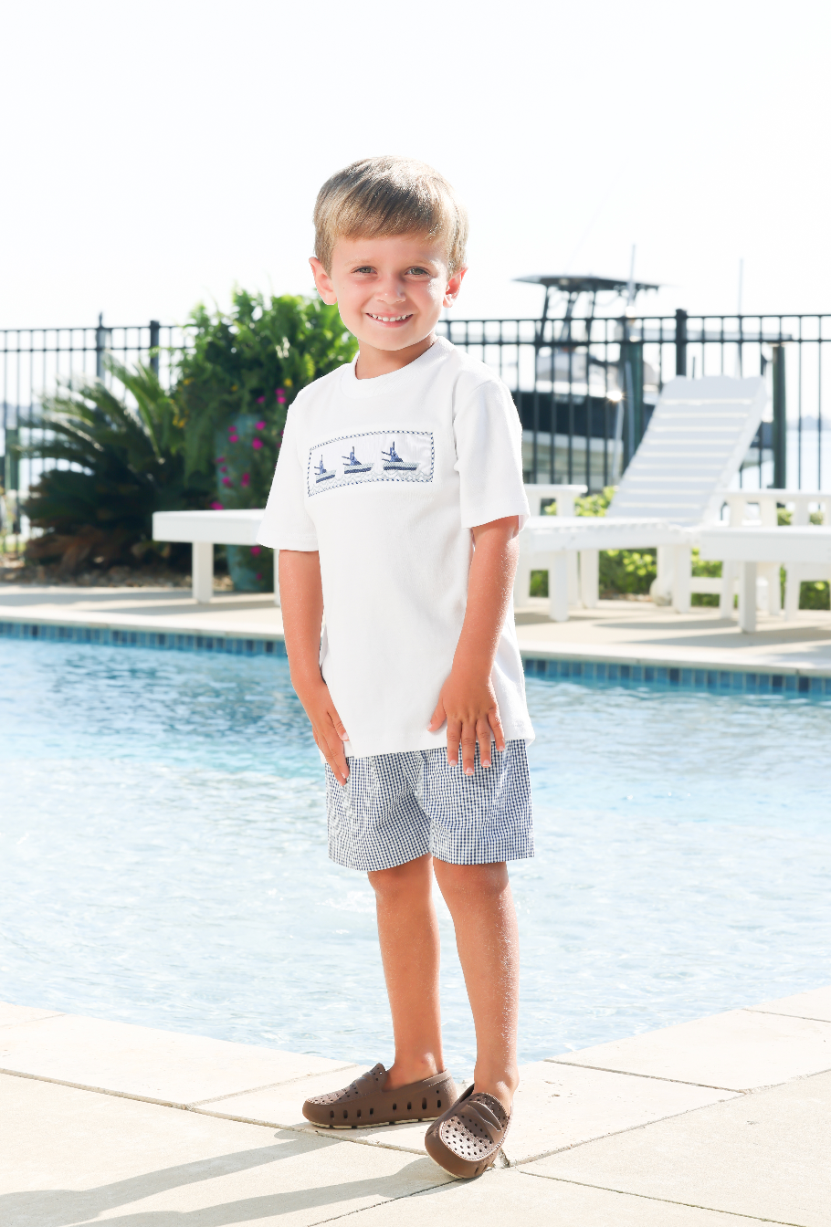 *PRE-ORDER* Smocked Boy Short Set - Boat Trio