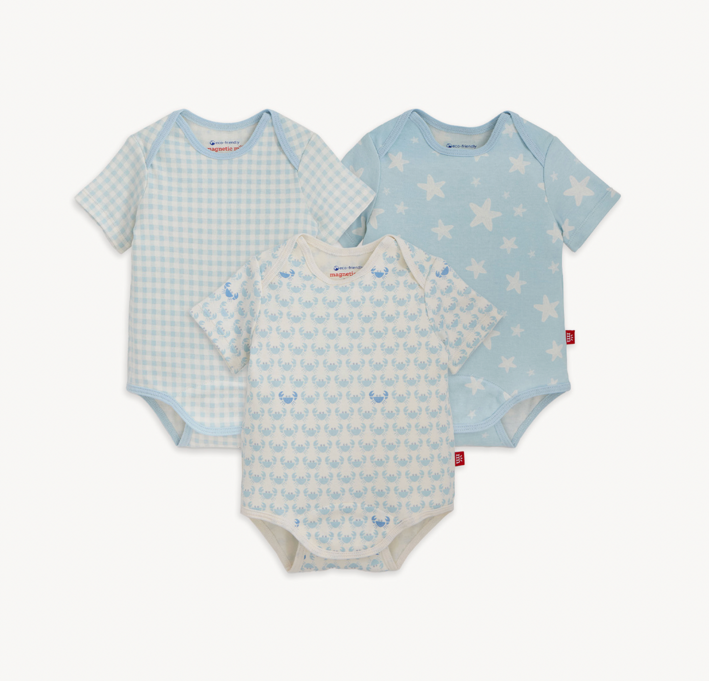 Organic Cotton Bodysuit -3 Pack Blue