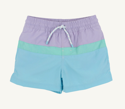 Country Club Colorblock Trunk -Lauderdale Lavender Turks Teal and Belhaven Blue