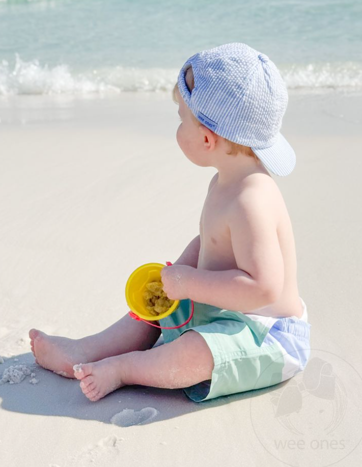 Seersucker Ball Cap- Denim