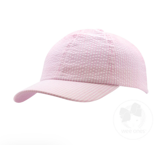 Seersucker Ball Cap- Pink