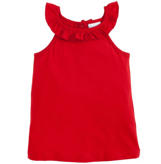 Ruffled Tank- Red