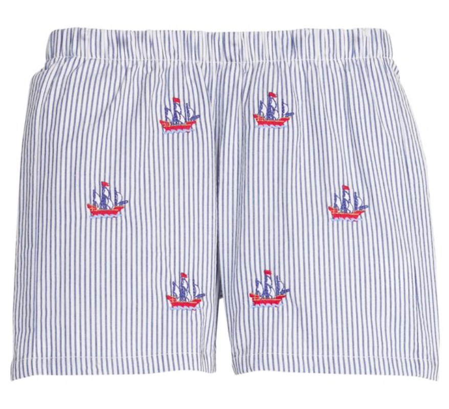 Embroidered Short- Pirate Ship