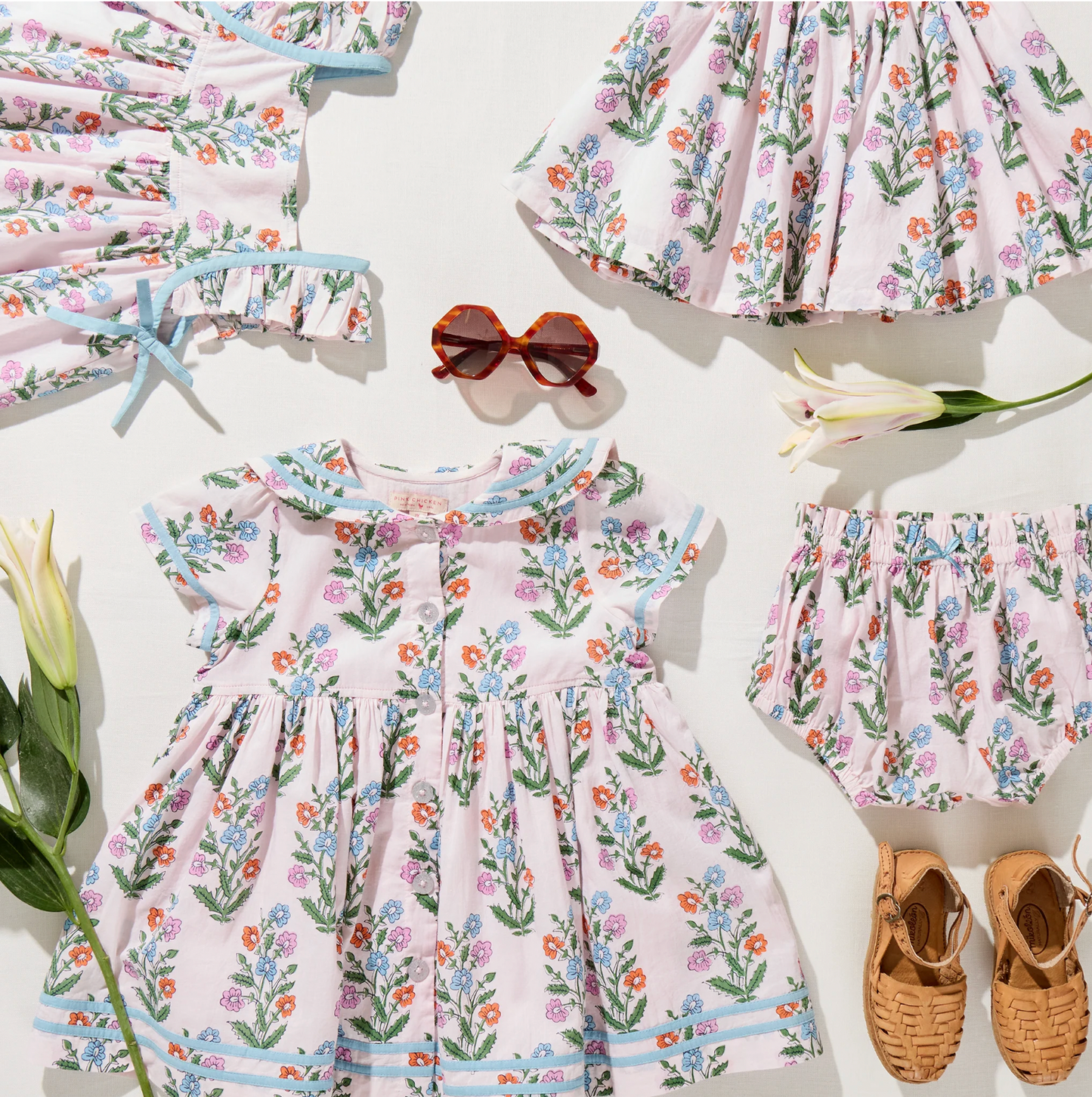 Ailee Dress Set- Pink Dewdrop