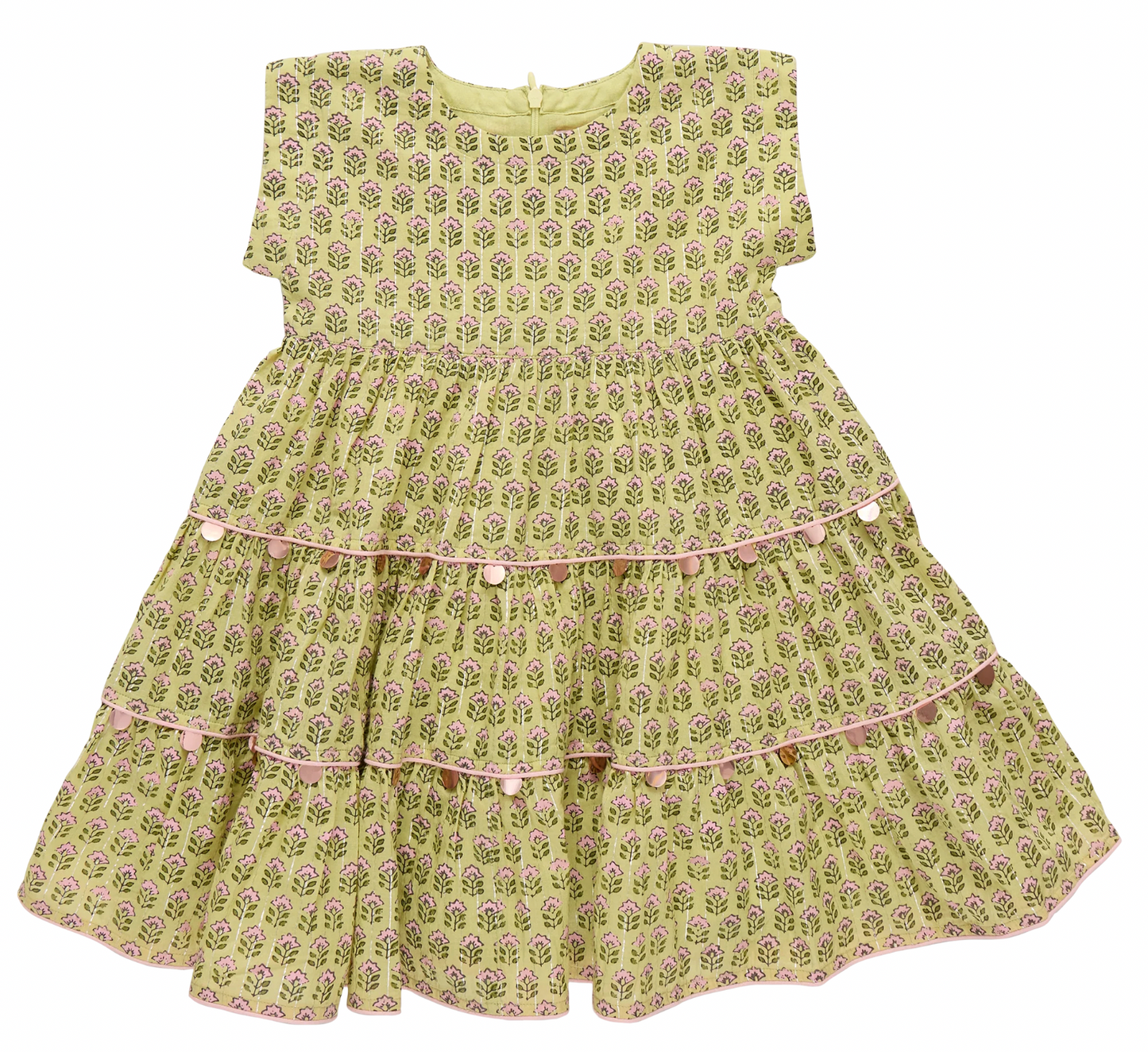 Peachy Dress- Green Prairie