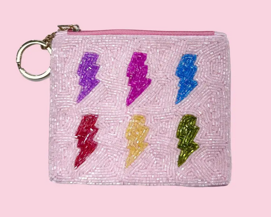 Beaded Coin Purse - Lightening Bolts