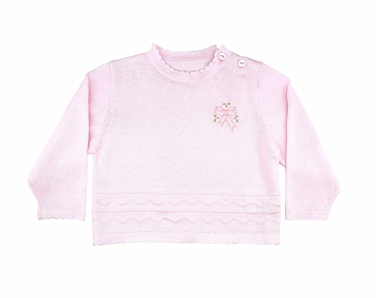 Embroidered Flower Lightweight Knit Sweater