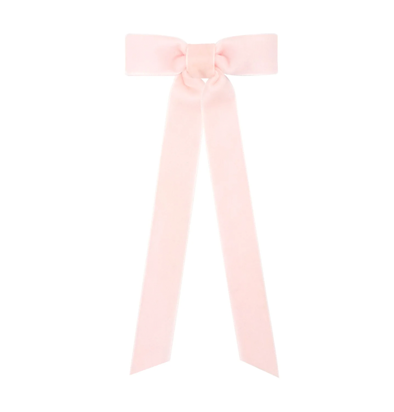 Velvet Bowtie with Knot Wrap and Streamer Tails- Light Pink