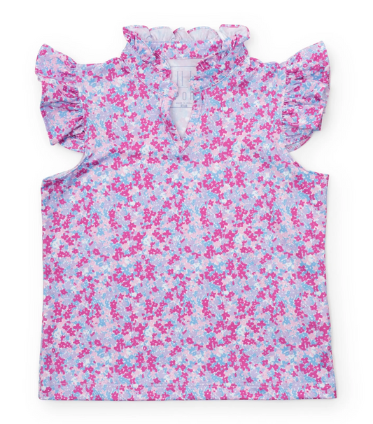 Ellie Girls' Sleeveless Performance Top- Preppy Petals