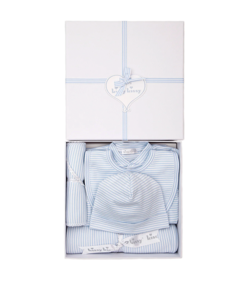 Simple Stripes Blue 5PC Gift Set w/ Gift