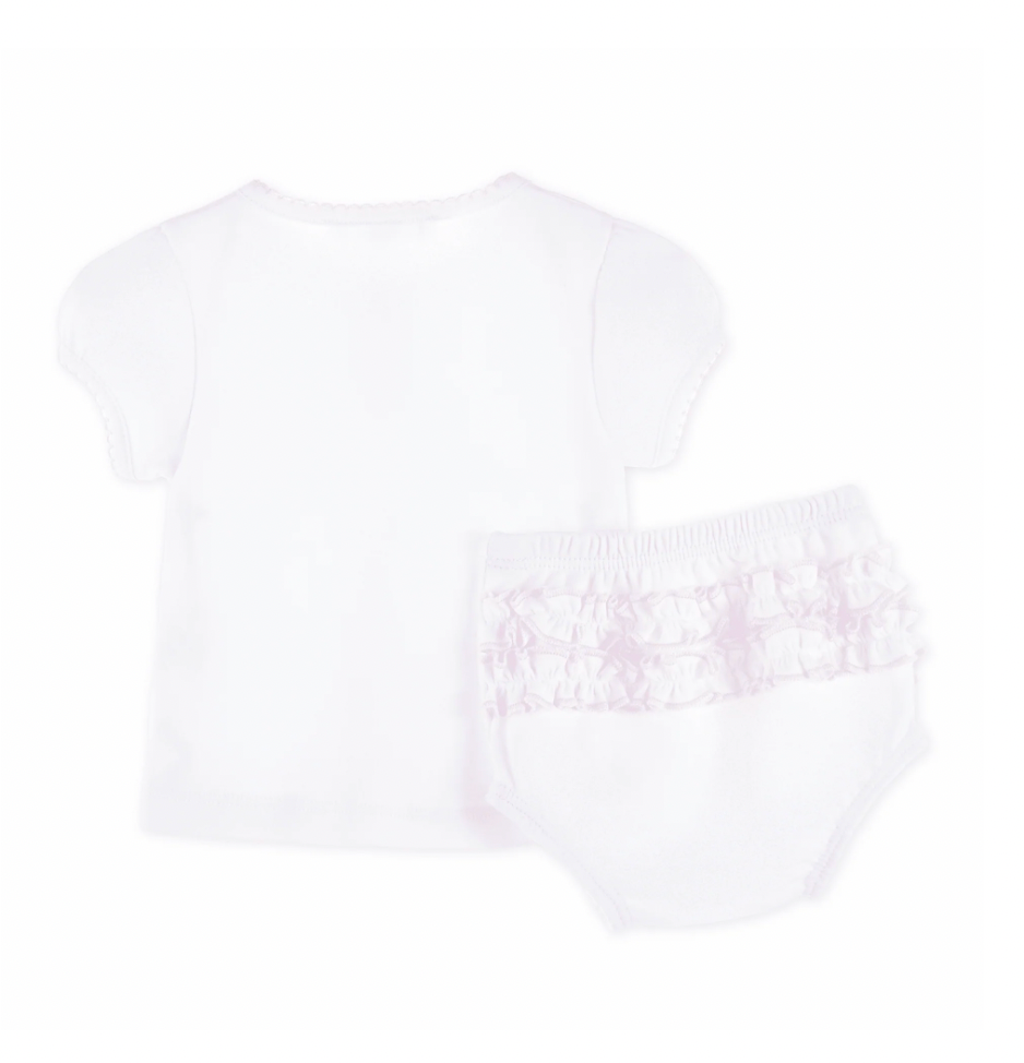 Noah's Ark Ruffle Diaper Cover Set- Pink