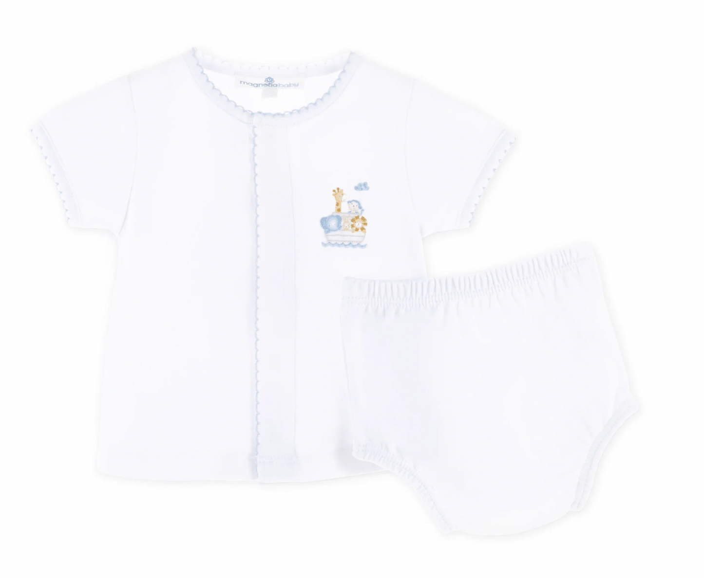 Noah's Ark Diaper Cover Set- Light Blue