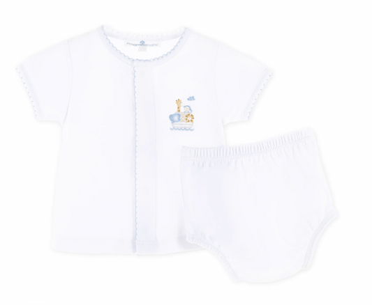 Noah's Ark Diaper Cover Set- Light Blue